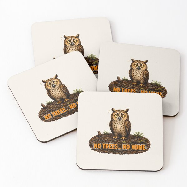 Item preview, No Trees... No Home. Sad Owl Deforestation Design | Save Forest Wildlife designed and sold by Alpine-Ink.