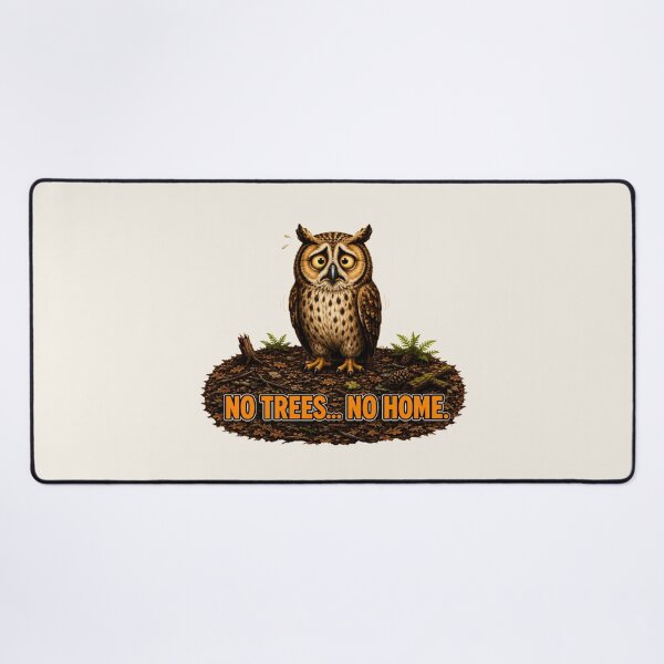 Item preview, No Trees... No Home. Sad Owl Deforestation Design | Save Forest Wildlife designed and sold by Alpine-Ink.