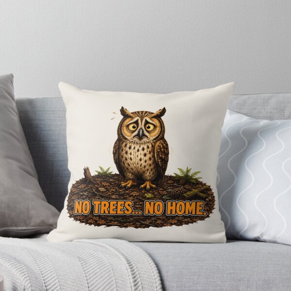 Item preview, No Trees... No Home. Sad Owl Deforestation Design | Save Forest Wildlife designed and sold by Alpine-Ink.