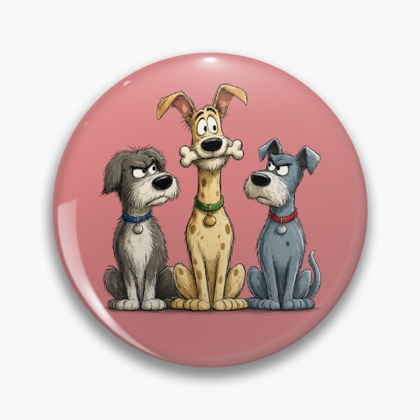 Item preview, Jealous Dogs with a Bone Cartoon Illustration designed and sold by GRFORA.