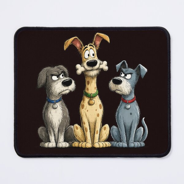 Item preview, Jealous Dogs with a Bone Cartoon Illustration designed and sold by GRFORA.