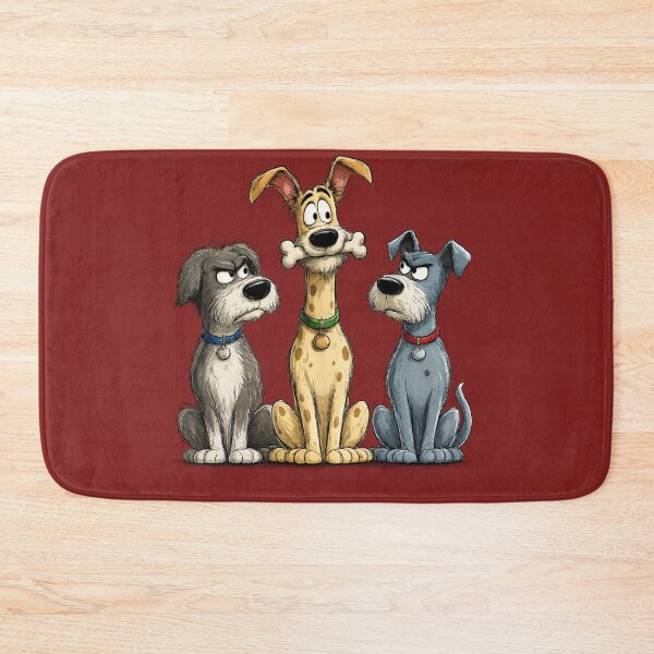 Item preview, Jealous Dogs with a Bone Cartoon Illustration designed and sold by GRFORA.