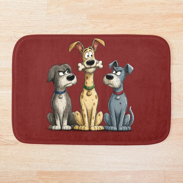 Item preview, Ilustración de dibujos animados de perros celosos con un hueso designed and sold by GRFORA.