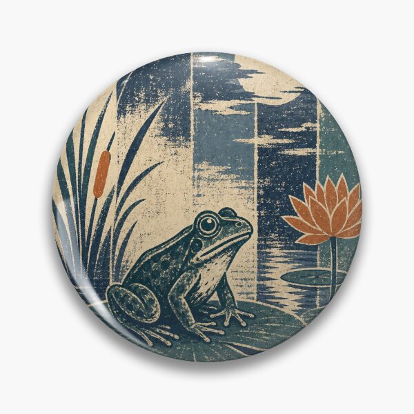 Item preview, Frog in the Moonlit Pond Witchy Halloween Aesthetic designed and sold by VisualArtsOasis.