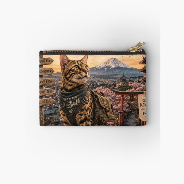 Item preview, Bengal Cat Kyoto Japan Adventure  Adventure Cats™  Vintage Travel Poster designed and sold by TeeVibeHaus.