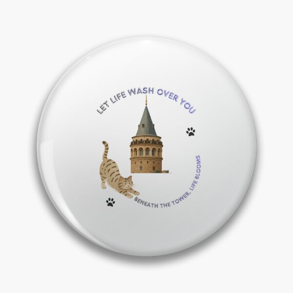 Item preview, Let Life Wash Over You – Cat & Tower Inspirational Quote designed and sold by Blue-dragon1.