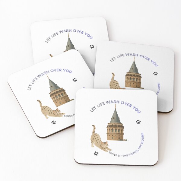 Item preview, Let Life Wash Over You – Cat & Tower Inspirational Quote designed and sold by Blue-dragon1.