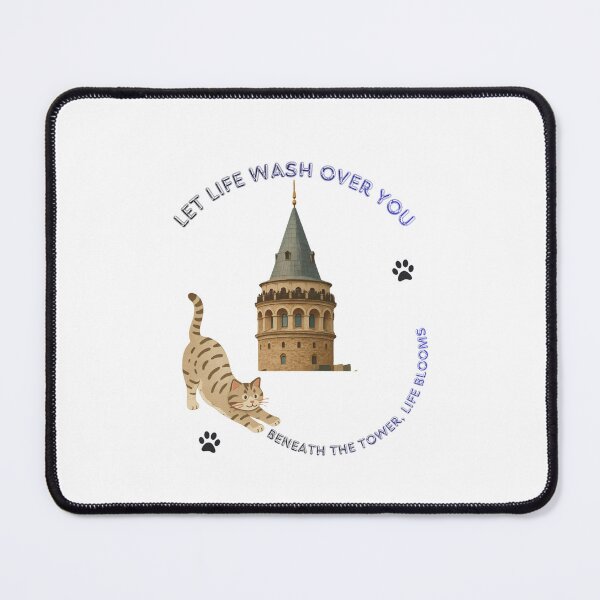 Item preview, Let Life Wash Over You – Cat & Tower Inspirational Quote designed and sold by Blue-dragon1.