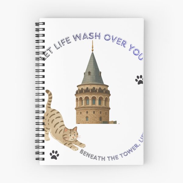Item preview, Let Life Wash Over You – Cat & Tower Inspirational Quote designed and sold by Blue-dragon1.