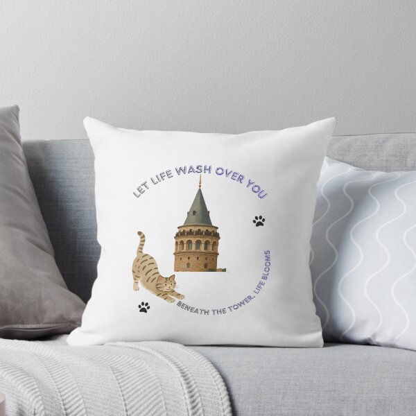 Item preview, Let Life Wash Over You – Cat & Tower Inspirational Quote designed and sold by Blue-dragon1.
