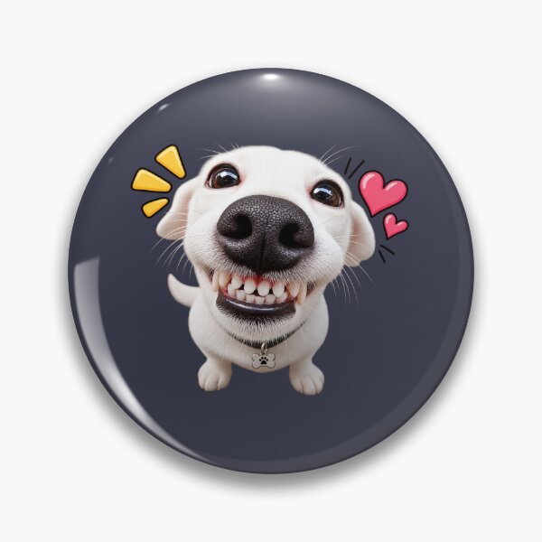 Item preview, Funny Grinning Dog Big Nose Happy Dog Meme Sticker designed and sold by StickyDelights.