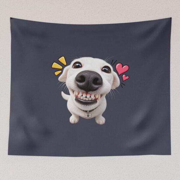 Item preview, Funny Grinning Dog Big Nose Happy Dog Meme Sticker designed and sold by StickyDelights.