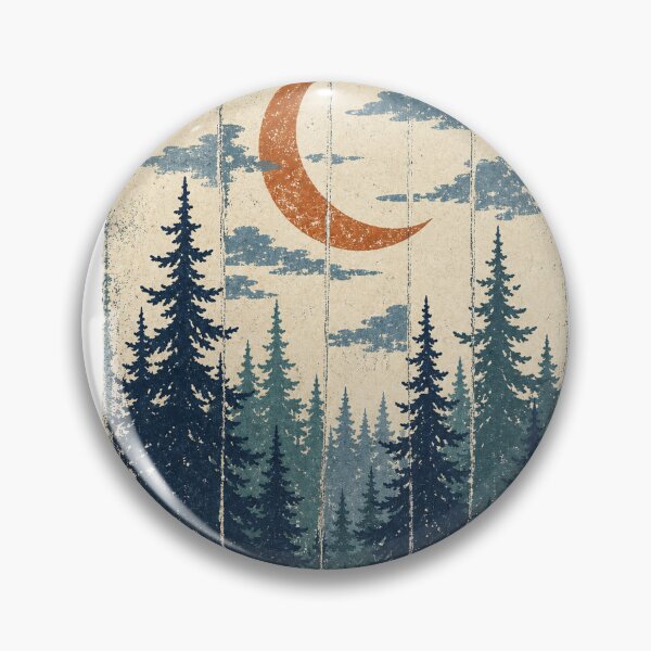 Item preview, Crescent Moon above the Pine Forest Witchcore Art designed and sold by VisualArtsOasis.