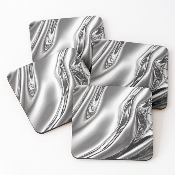 Item preview, Monochrome Flowing Chrome Abstract designed and sold by JenniferMoren.