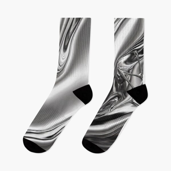 Item preview, Monochrome Flowing Chrome Abstract designed and sold by JenniferMoren.