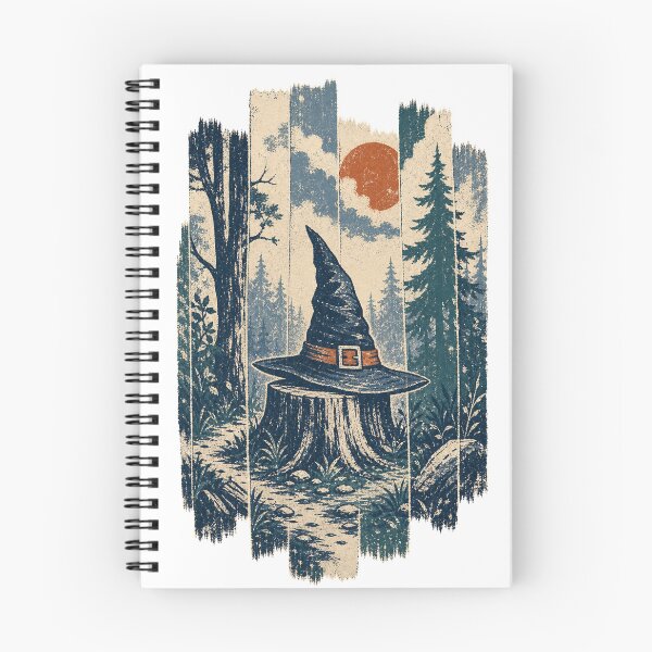 Item preview, Witch Hat on the Forest Stump Witchy Art designed and sold by VisualArtsOasis.
