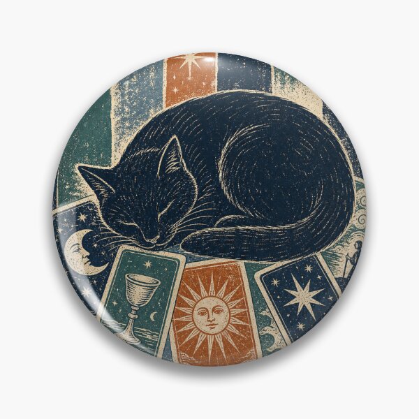 Item preview, Black Cat on the Tarot Cards Dark Cottagecore designed and sold by VisualArtsOasis.