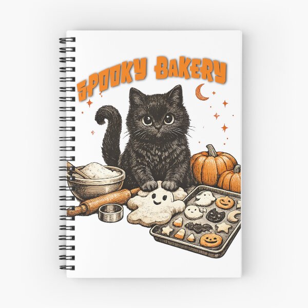 Item preview, Spooky Black Cat Bakery Halloween Baking Pumpkin Cookies designed and sold by LinaDesign Store.