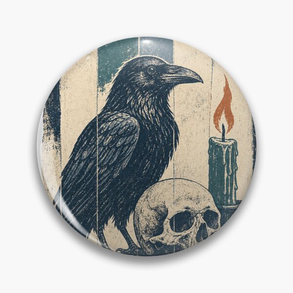 Item preview, Raven and Skull on the Candlelit Table Witchy Halloween Aesthetic designed and sold by VisualArtsOasis.
