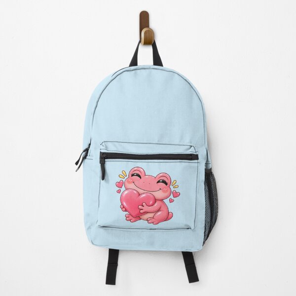 Item preview, Pink Frog Hugging Heart – Cute Kawaii Love Sticker designed and sold by StickyDelights.
