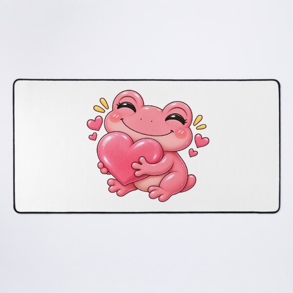Item preview, Pink Frog Hugging Heart – Cute Kawaii Love Sticker designed and sold by StickyDelights.