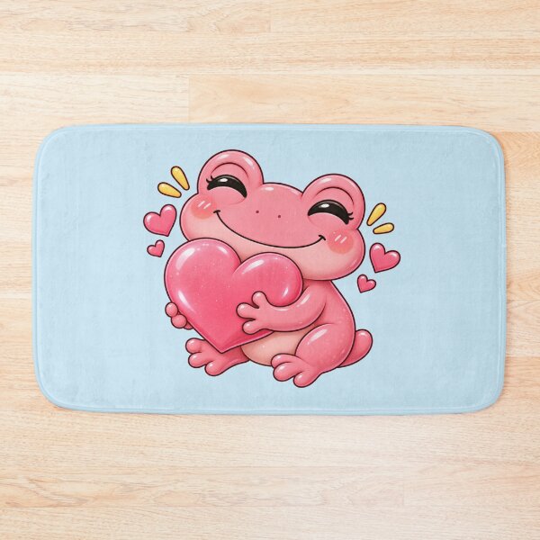 Item preview, Pink Frog Hugging Heart – Cute Kawaii Love Sticker designed and sold by StickyDelights.