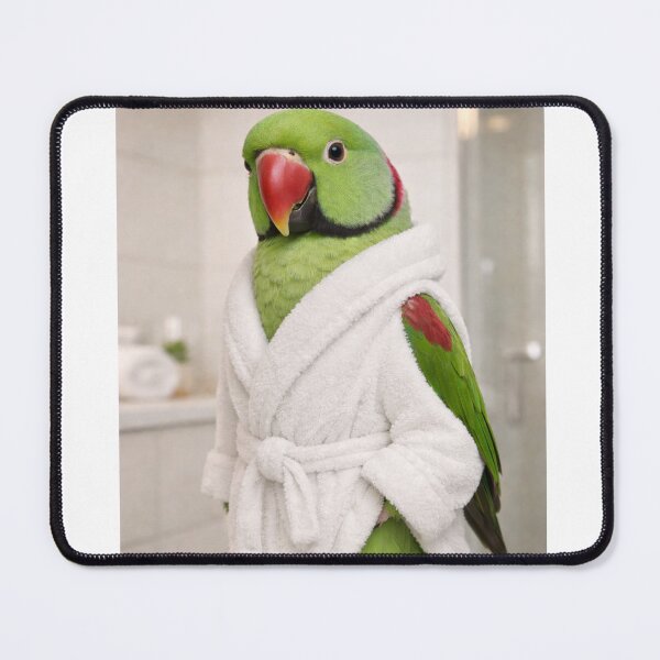 Item preview, Snug Bathrobe Alexandrine Parakeet designed and sold by Sillytoe.