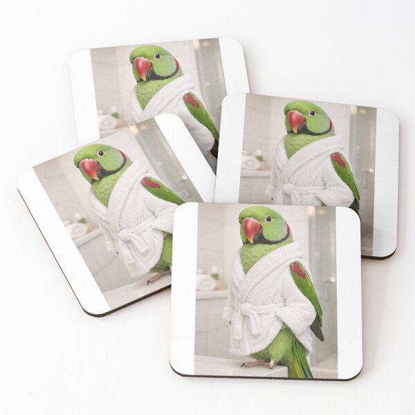 Item preview, Snug Bathrobe Alexandrine Parakeet designed and sold by Sillytoe.