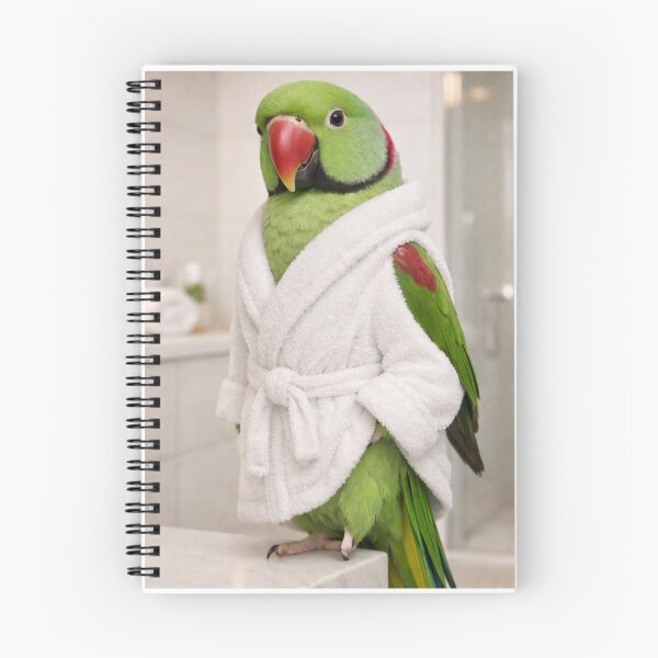 Item preview, Snug Bathrobe Alexandrine Parakeet designed and sold by Sillytoe.