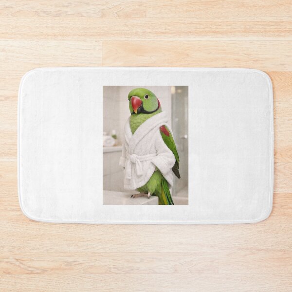 Item preview, Snug Bathrobe Alexandrine Parakeet designed and sold by Sillytoe.