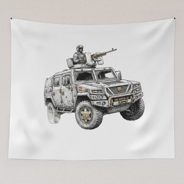 Item preview, Spanish Military URO VAMTAC S3 Tactical Armored Vehicle Illustration designed and sold by annaarthk.
