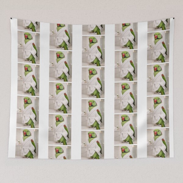 Item preview, Snug Bathrobe Alexandrine Parakeet designed and sold by Sillytoe.