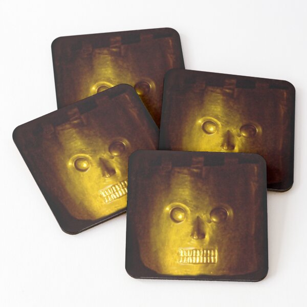 Item preview, Creepy Colombian gold funerary mask  designed and sold by stevepaint.