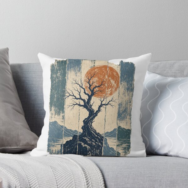 Item preview, Lone Twisted Tree under the Full Moon Witchy Occult Art designed and sold by VisualArtsOasis.