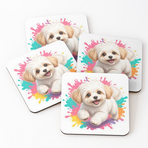Item preview, Maltipoo Puppy Splash Art – Cute Dog Illustration designed and sold by The Digital Compass.