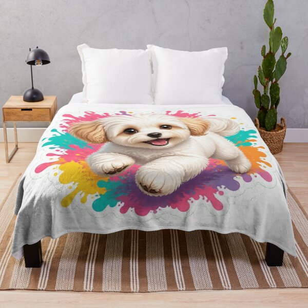 Item preview, Maltipoo Puppy Splash Art – Cute Dog Illustration designed and sold by The Digital Compass.