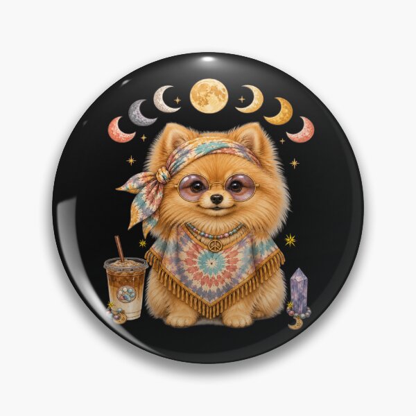Item preview, Cute Hippie Pomeranian Dog Boho Celestial Art designed and sold by Cute & Sassy Custom Gifting Boutiques.