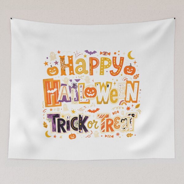 Item preview, Happy Halloween Trick or Treat – Spooky Collage Typography designed and sold by Tafa_Design.