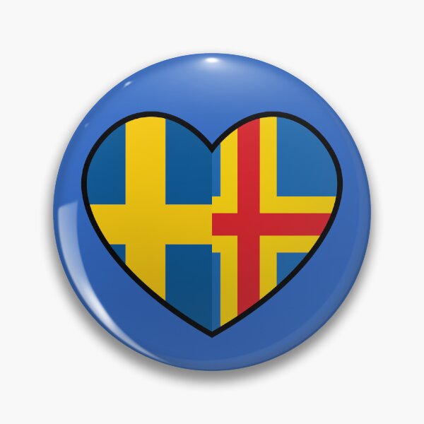 Item preview, Flag Heart - Sweden Aland designed and sold by SpaceJunkLtd.