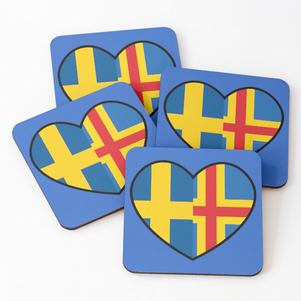 Item preview, Flag Heart - Sweden Aland designed and sold by SpaceJunkLtd.