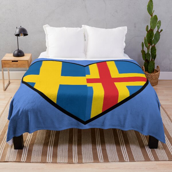 Item preview, Flag Heart - Sweden Aland designed and sold by SpaceJunkLtd.