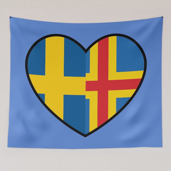 Item preview, Flag Heart - Sweden Aland designed and sold by SpaceJunkLtd.