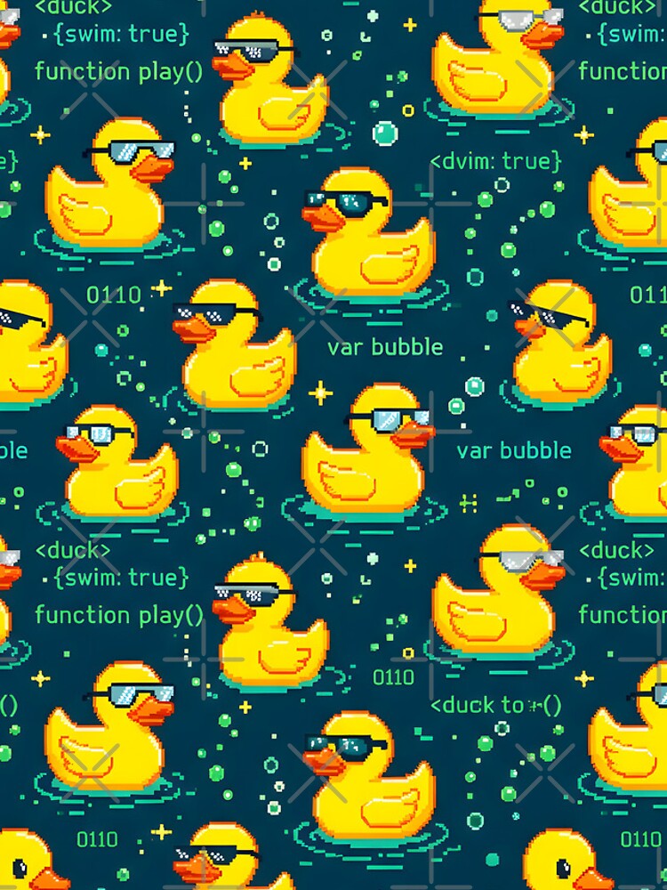 Thumbnail 4 of 4, iPhone Case, Debugging Rubber Duck Shower Curtain Pattern designed and sold by thirdshiftlab.