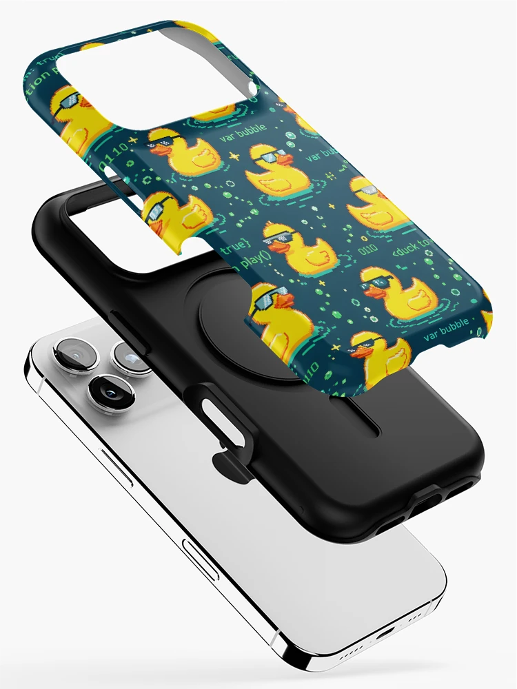 Thumbnail 2 of 4, iPhone Case, Debugging Rubber Duck Shower Curtain Pattern designed and sold by ThirdShiftLab.
