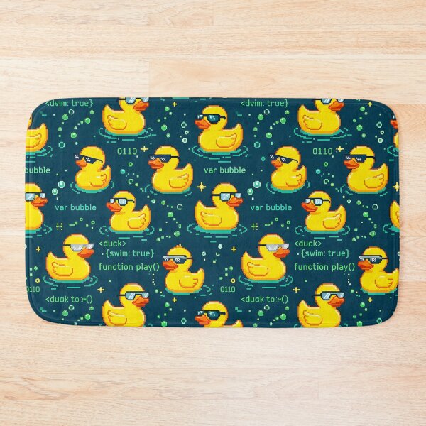 Item preview, Debugging Rubber Duck Shower Curtain Pattern designed and sold by ThirdShiftLab.