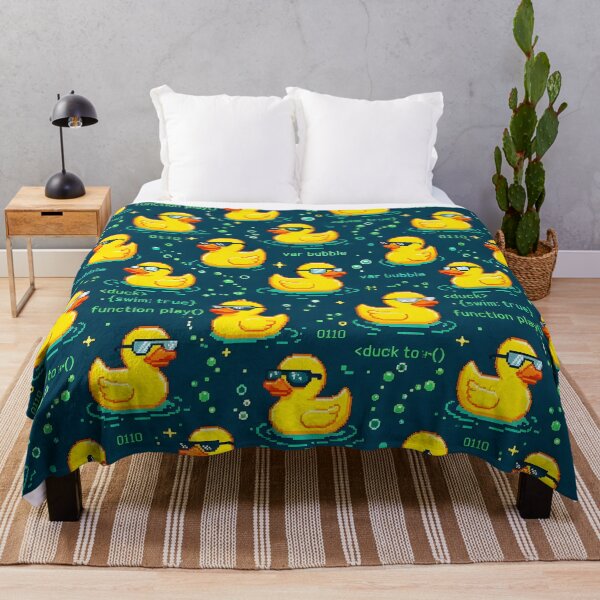 Item preview, Debugging Rubber Duck Shower Curtain Pattern designed and sold by ThirdShiftLab.