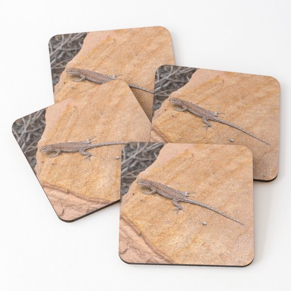 Item preview, Close-up of Western Fence Lizard on red rock designed and sold by lisavonbiela.
