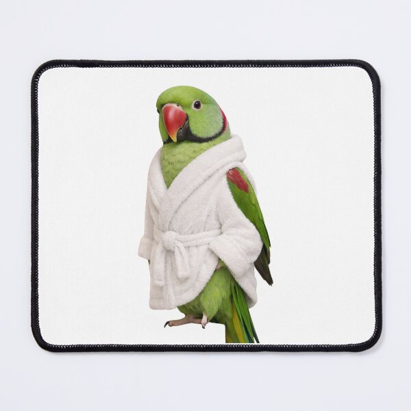 Item preview, Plush Bathrobe Alexandrine Parakeet designed and sold by Sillytoe.
