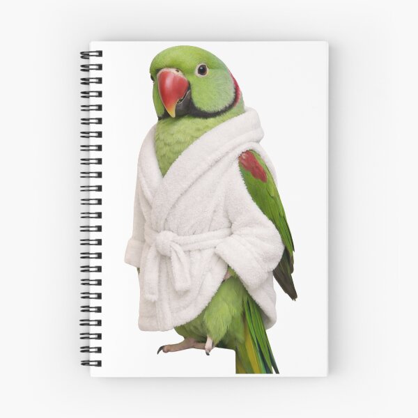 Item preview, Plush Bathrobe Alexandrine Parakeet designed and sold by Sillytoe.