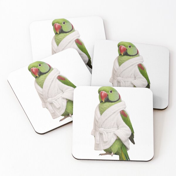 Item preview, Plush Bathrobe Alexandrine Parakeet designed and sold by Sillytoe.